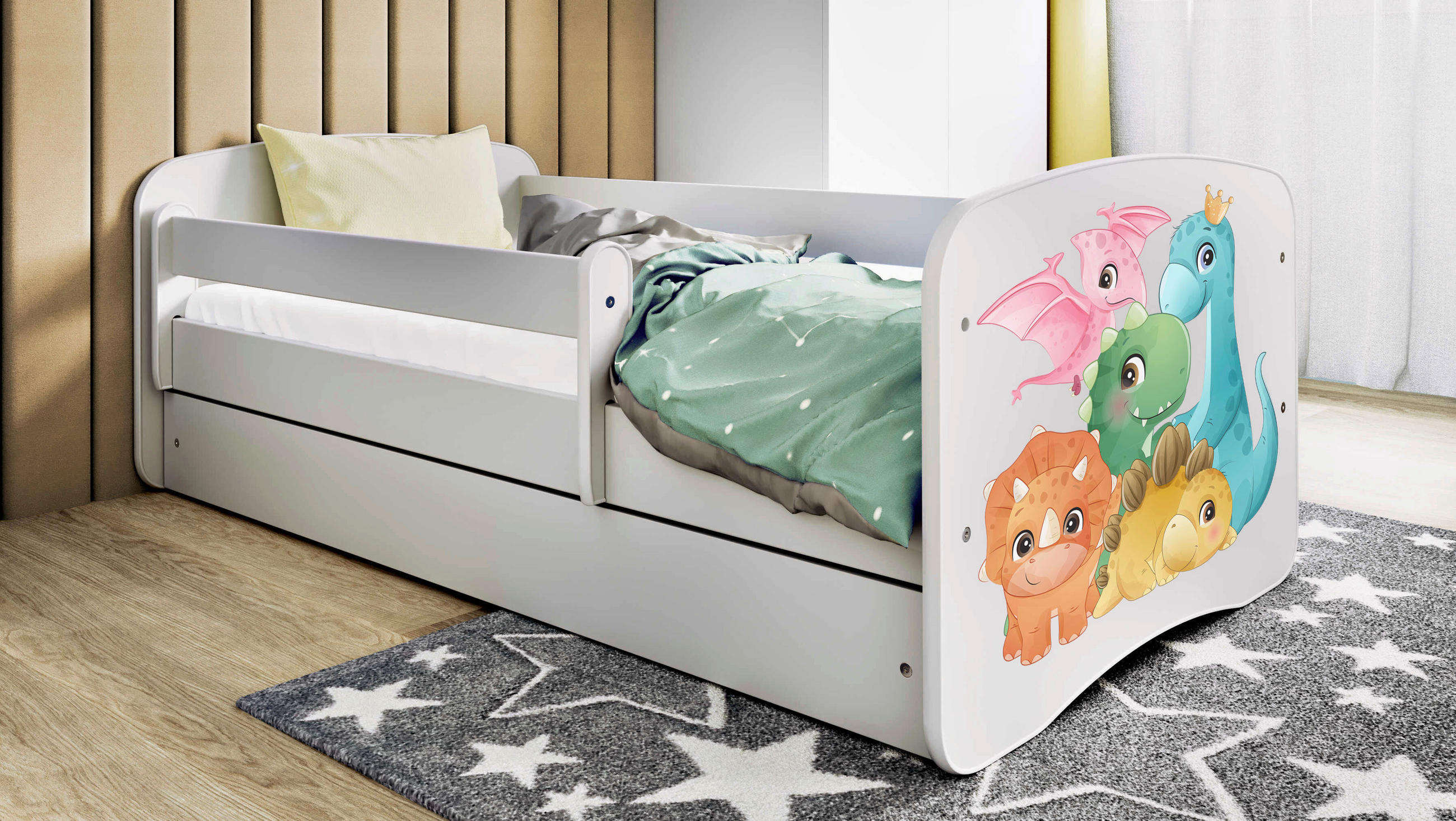 KINDER-/JUNIORBETT 80/160 cm  in Weiß  - Birkefarben/Weiß, MODERN, Holz/Holzwerkstoff (80/160cm) - MID.YOU