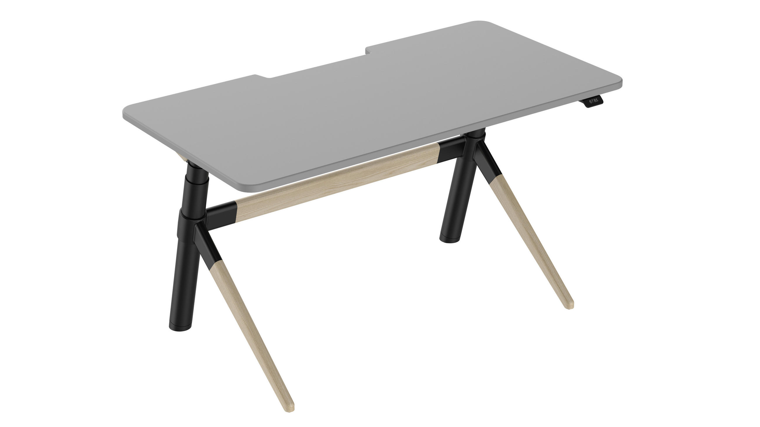 SCHREIBTISCH 135/70/65-130 cm  in Anthrazit, Grau, Eichefarben  - Eichefarben/Anthrazit, Design, Holzwerkstoff/Metall (135/70/65-130cm) - Voleo