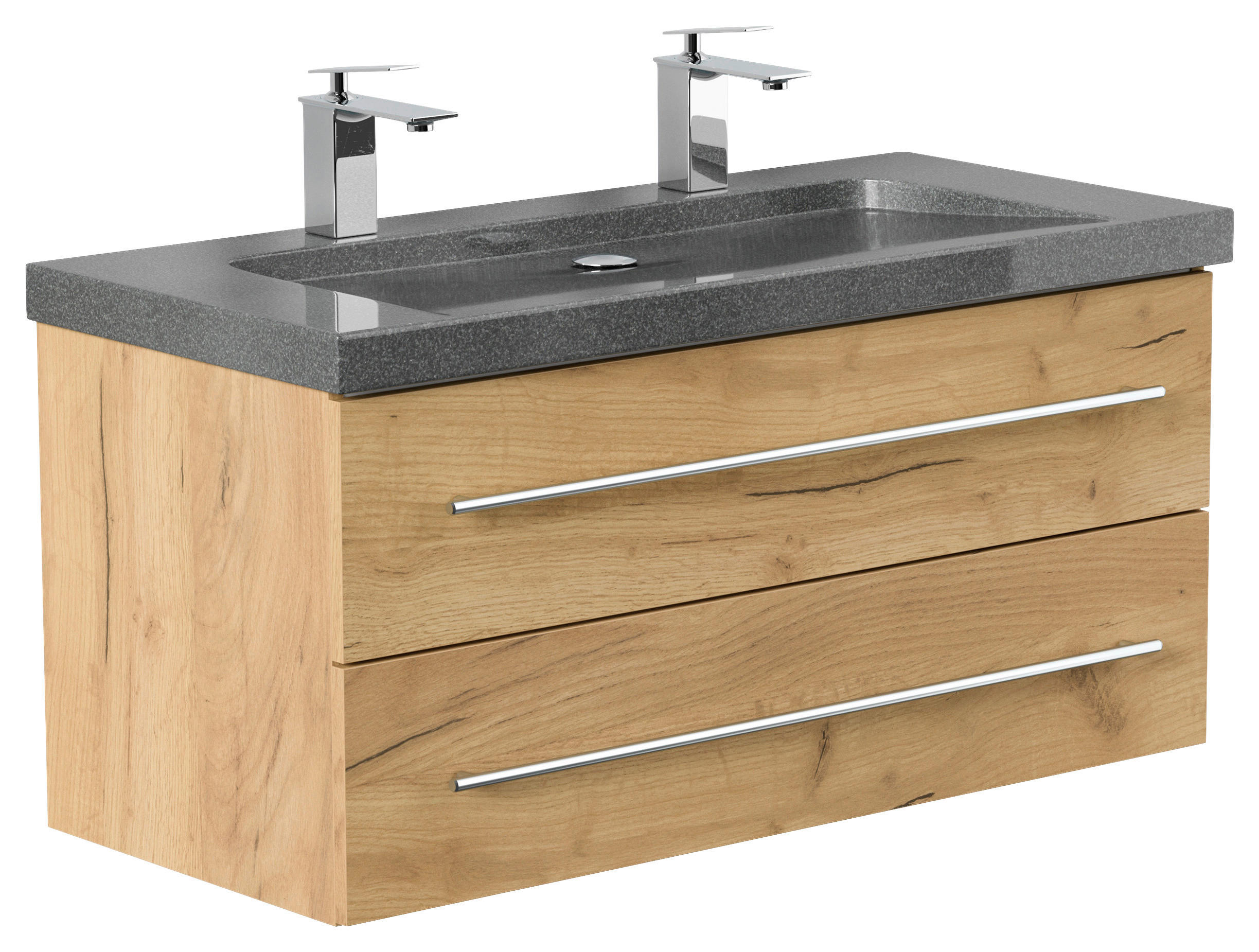 WASCHTISCHKOMBI 100 cm  - Eichefarben, Basics, Holzwerkstoff/Stein (100cm) - MID.YOU