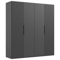 DREHTÜRENSCHRANK in Graphitfarben  - Schwarz/Graphitfarben, Modern, Holzwerkstoff/Metall (200/216/58cm) - MID.YOU