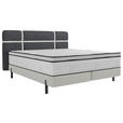 BOXSPRINGBETT 180/200 cm  in Creme, Dunkelgrau  - Dunkelgrau/Creme, Design, Textil/Metall (180/200cm) - Esposa