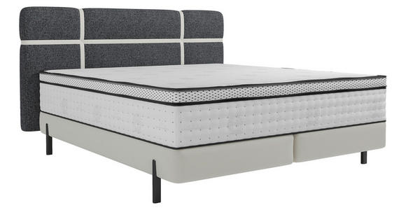 BOXSPRINGBETT 180/200 cm  in Creme, Dunkelgrau  - Dunkelgrau/Creme, Design, Textil/Metall (180/200cm) - Esposa