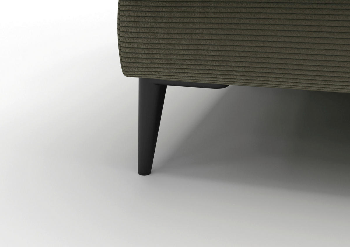 WOHNLANDSCHAFT Badia Base Olivgrün Feincord  - Schwarz/Olivgrün, Design, Textil/Metall (177/376/177cm) - Dieter Knoll