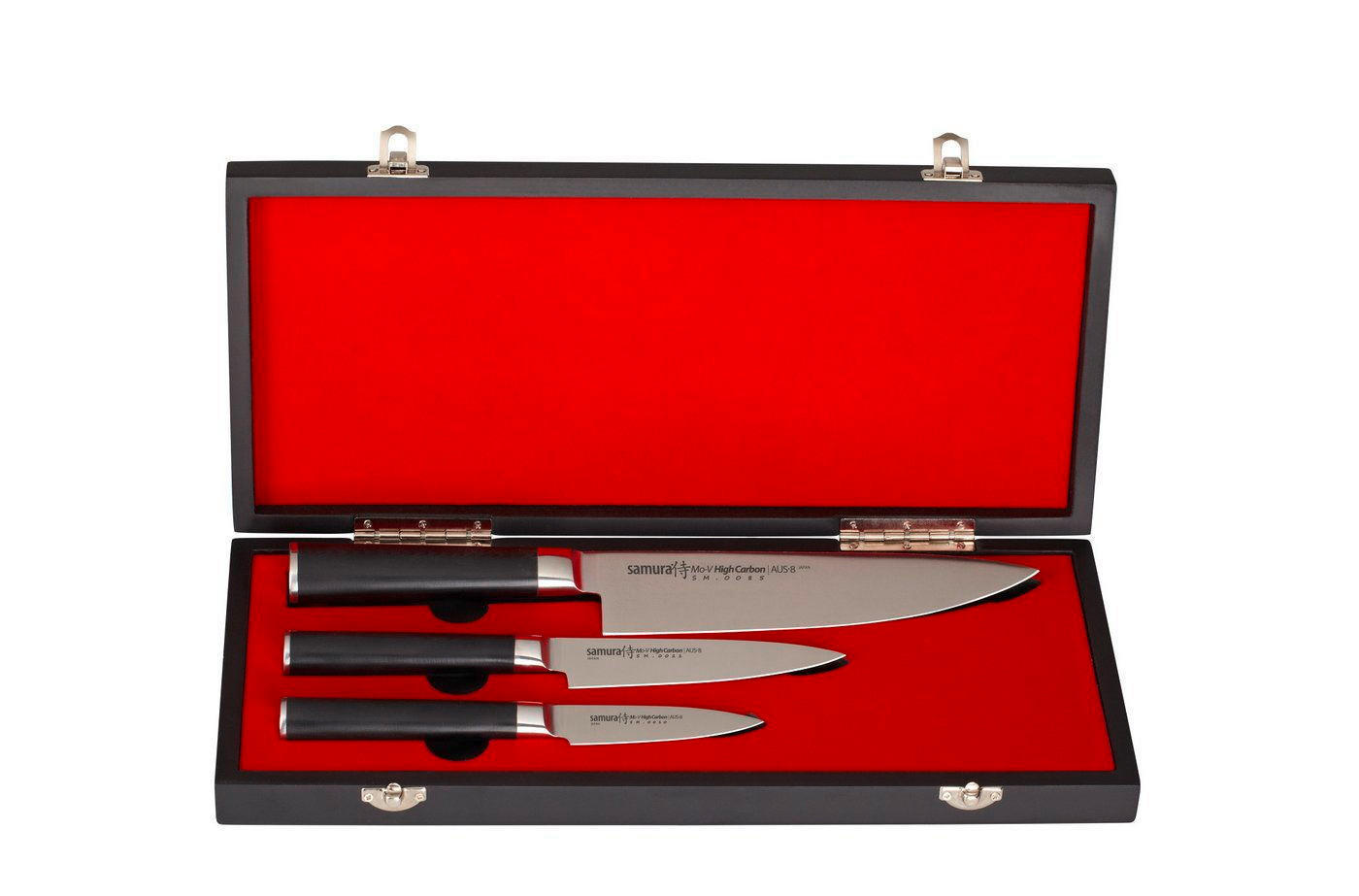 SET NOŽEVA 3 dela - crna, Osnovno, metal/pločasti materijal - Samura