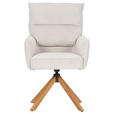 ARMLEHNSTUHL  Stoffauswahl, Sitzfläche 360° drehbar, automatische Rückholfunktion Cord  - Eichefarben/Beige, Design, Holz/Textil (60/95/62cm) - Novel