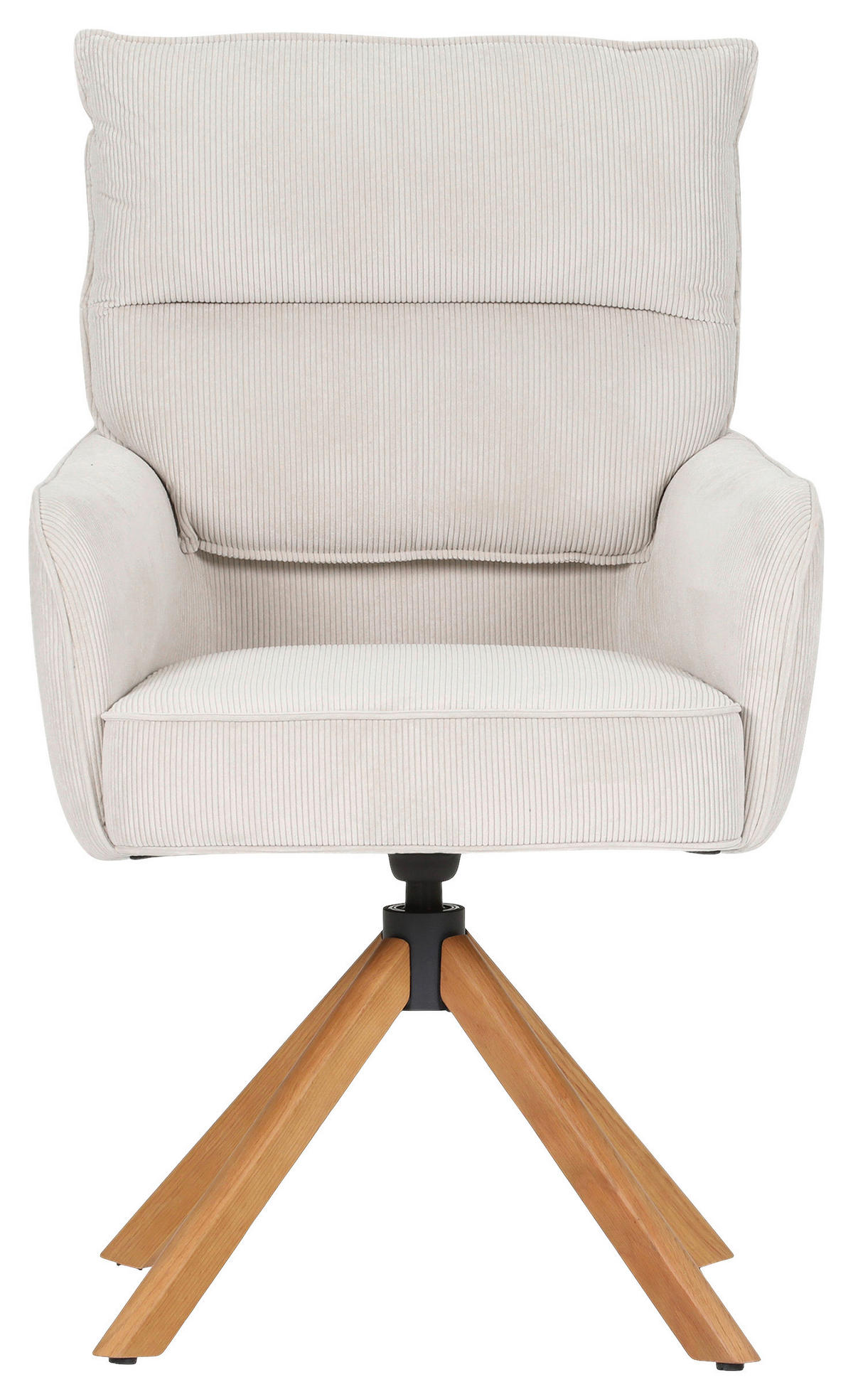 ARMLEHNSTUHL  Stoffauswahl, Sitzfläche 360° drehbar, automatische Rückholfunktion Cord  - Eichefarben/Beige, Design, Holz/Textil (60/95/62cm) - Novel