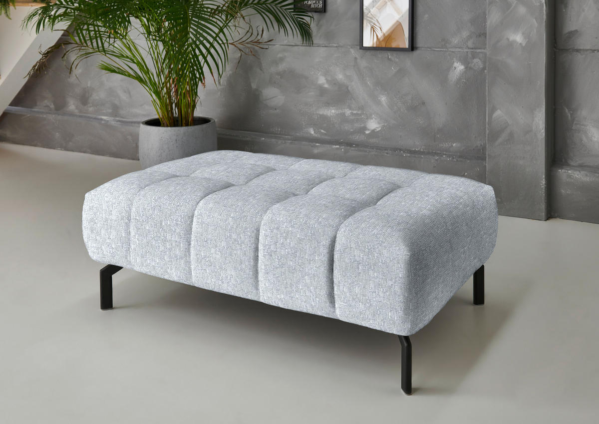 ECKSOFA in Chenille Hellgrau  222/323 cm  - Hellgrau/Schwarz, Design, Textil/Metall (222/323cm) - Beldomo Style