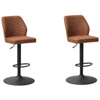 BARHOCKER-SET Mikrofaser Cognac  - Cognac/Schwarz, KONVENTIONELL, Textil/Metall (42/114/52cm) - MID.YOU