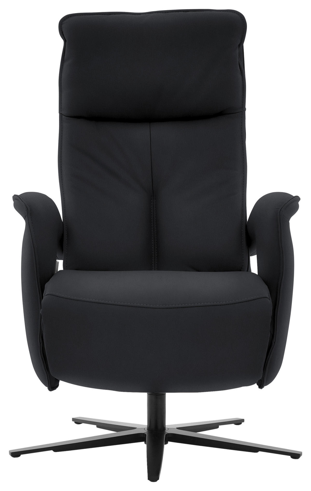 RELAXSESSEL in Leder Anthrazit  - Anthrazit/Schwarz, Design, Leder/Metall (77/110/87cm) - Valdera