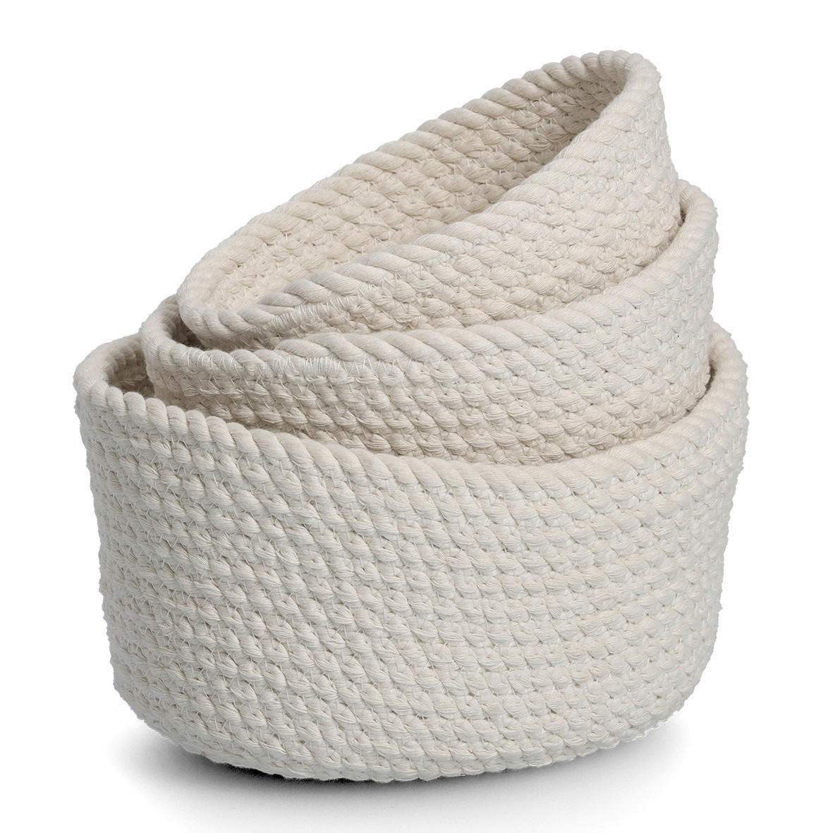 KORBSET - Weiß, Basics, Textil (24/17/13cm)