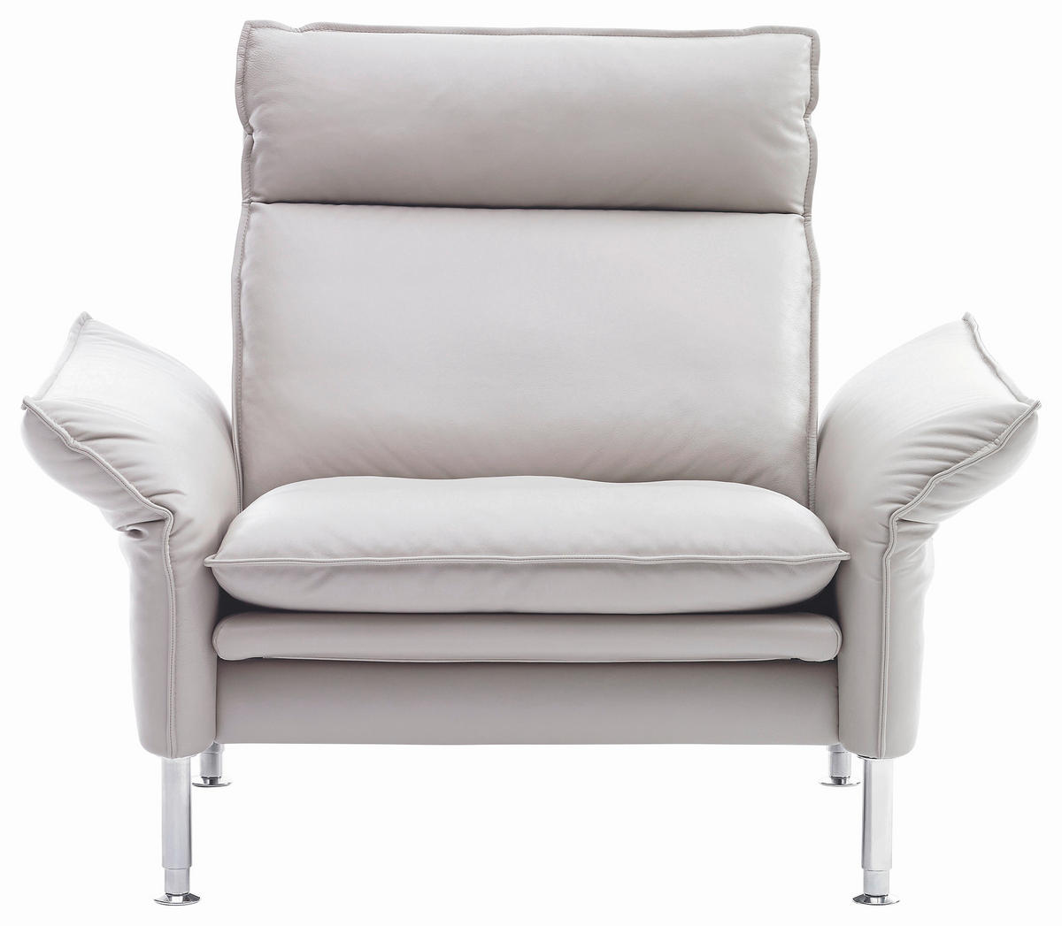 SESSEL Echtleder Beige    - Chromfarben/Beige, KONVENTIONELL, Leder/Metall (88/93/88cm) - Erpo