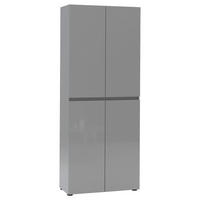 SCHUHSCHRANK Grau  - Schwarz/Grau, Design, Holzwerkstoff/Kunststoff (80/200/34cm) - Xora