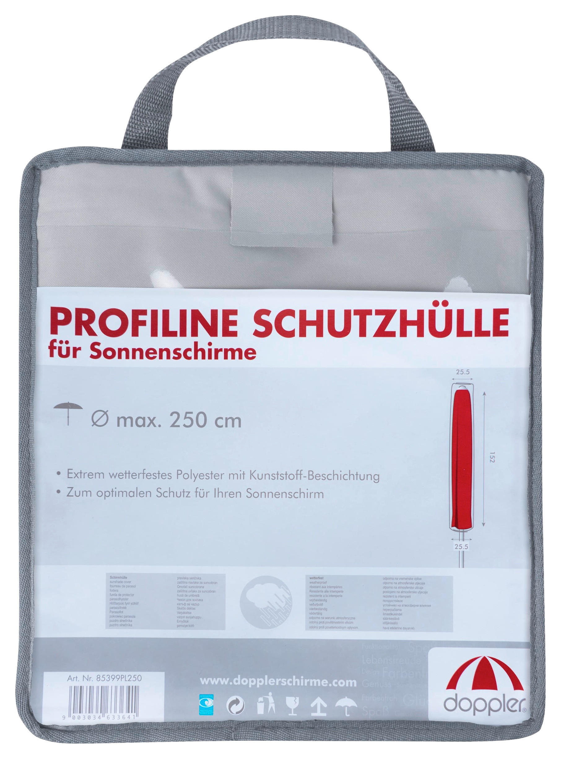 SCHIRMHÜLLE Grau   - Grau, Basics, Textil (32/130/29cm) - Doppler