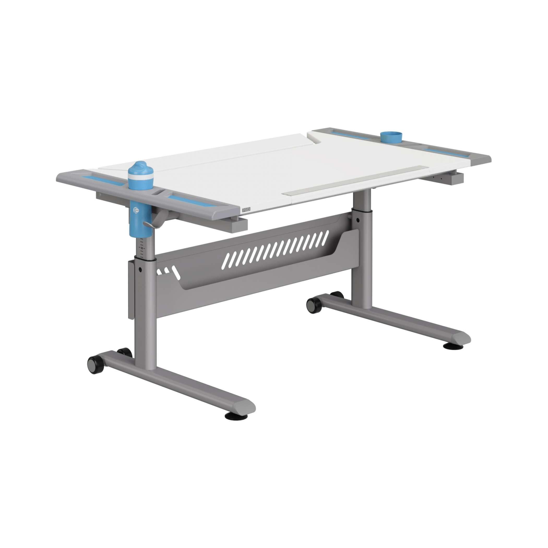 IFJÚSÁGI ÍRÓASZTAL faalapú anyag  - ezüst/kék, Design, műanyag/faalapú anyag (120/70/53-79cm) - Paidi