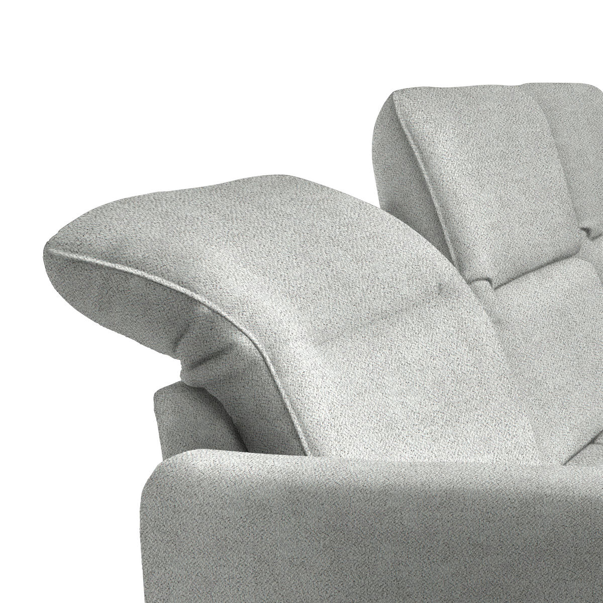 ECKSOFA Hellgrau Flachgewebe  - Hellgrau/Schwarz, KONVENTIONELL, Textil/Metall (254/190cm) - Livetastic