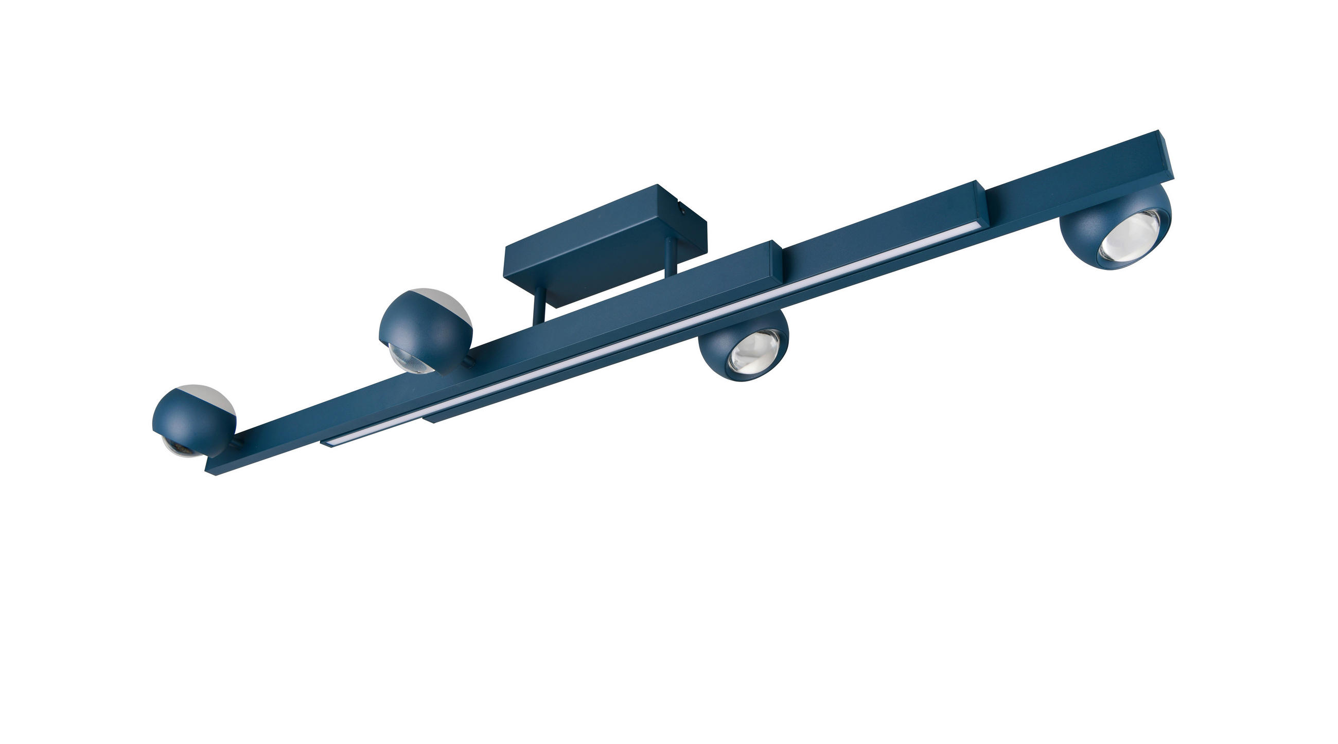 LED-DECKENLEUCHTE Cannon 133.5/17/29 cm   - Blau, KONVENTIONELL, Metall (133.5/17/29cm) - Musterring