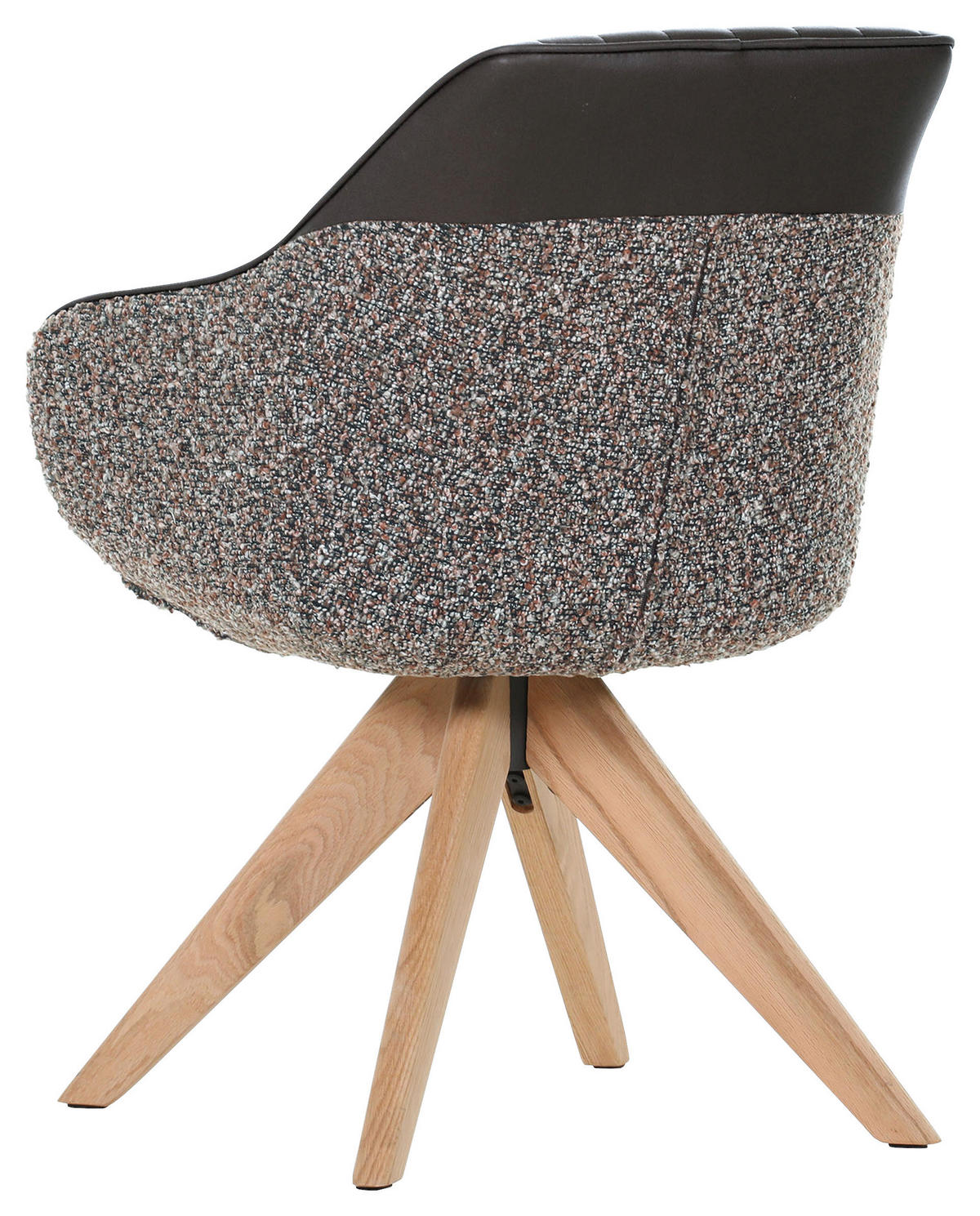 STOLIČKA S PODRÚČKAMI, ženilka, vzhľad kože, farba duba, tmavohnedá - farba duba/tmavohnedá, Konventionell, drevo/textil (60/83/65cm) - home24