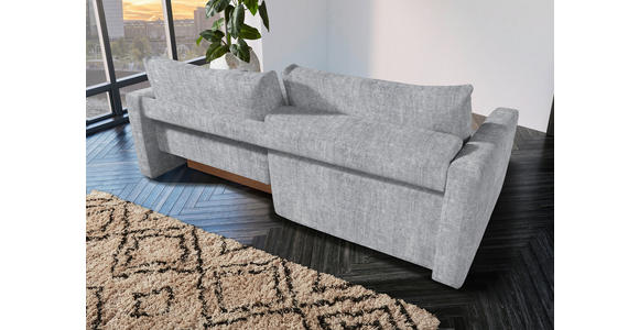 2,5-SITZER in Velours Hellgrau - Hellgrau/Schwarz, Design, Kunststoff/Textil (240/70/125cm) - Xora