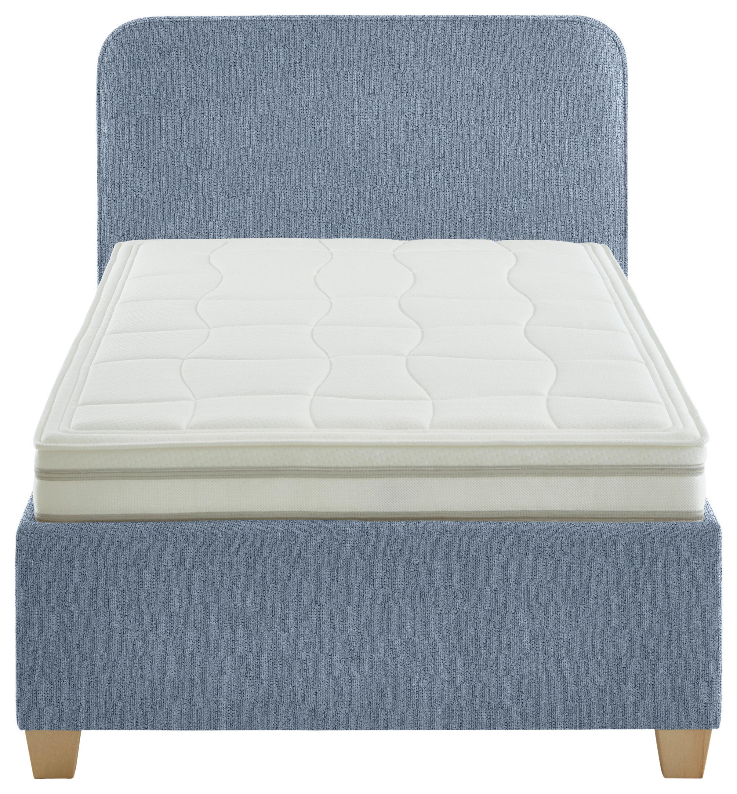 POLSTERBETT Matratze, Lattenrost Blau 120/200 cm  - Blau/Weiß, KONVENTIONELL, Holz/Textil (120/200cm) - Beldomo - Sleep