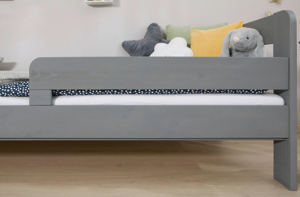 STAURAUMBETT 90/200 cm  in Hellgrau   - Hellgrau, Modern, Holz (90/200cm) - MID.YOU