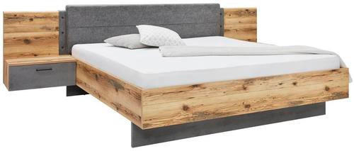 BETTANLAGE - Fichtefarben/Grau, MODERN, Textil (180/200cm) - Livetastic