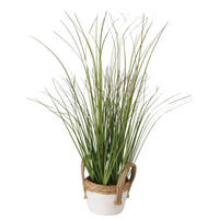 UKRASNA BILJKA - zelena/bela, Osnovno, kamen/plastika (22/22/49cm) - Boltze Home