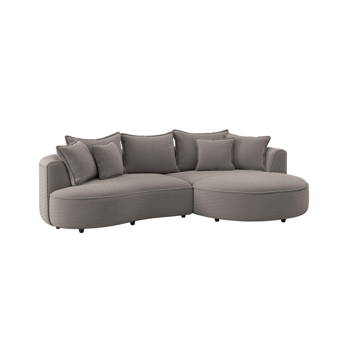 ECKSOFA LEVI Cappuccino Velours, Struktur  - Schwarz/Cappuccino, MODERN, Kunststoff/Textil (287/168cm) - Livetastic