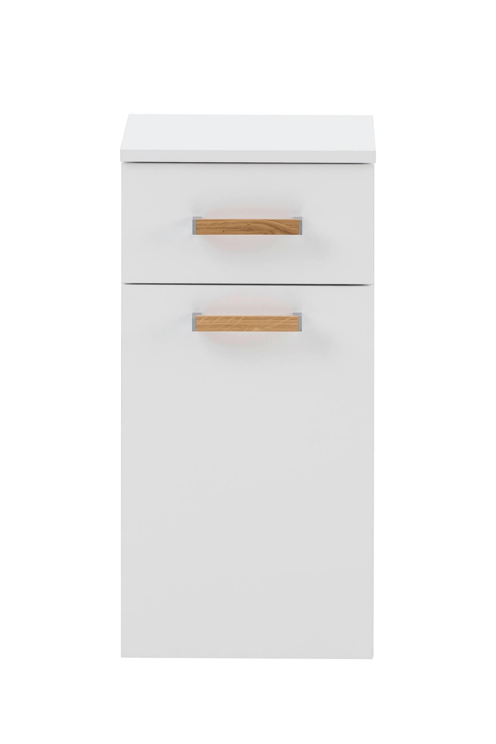 UNTERSCHRANK 32,7/67/35,3 cm - Eichefarben/Silberfarben, KONVENTIONELL, Holz/Holzwerkstoff (32,7/67/35,3cm) - Stylife