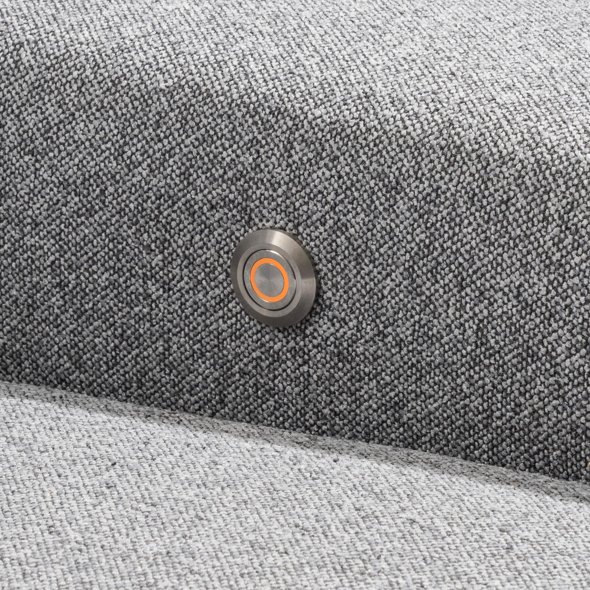 ECKSOFA  in Flachgewebe Grau  205/308 cm  - Schwarz/Grau, Design, Textil/Metall (205/308cm) - Sedda