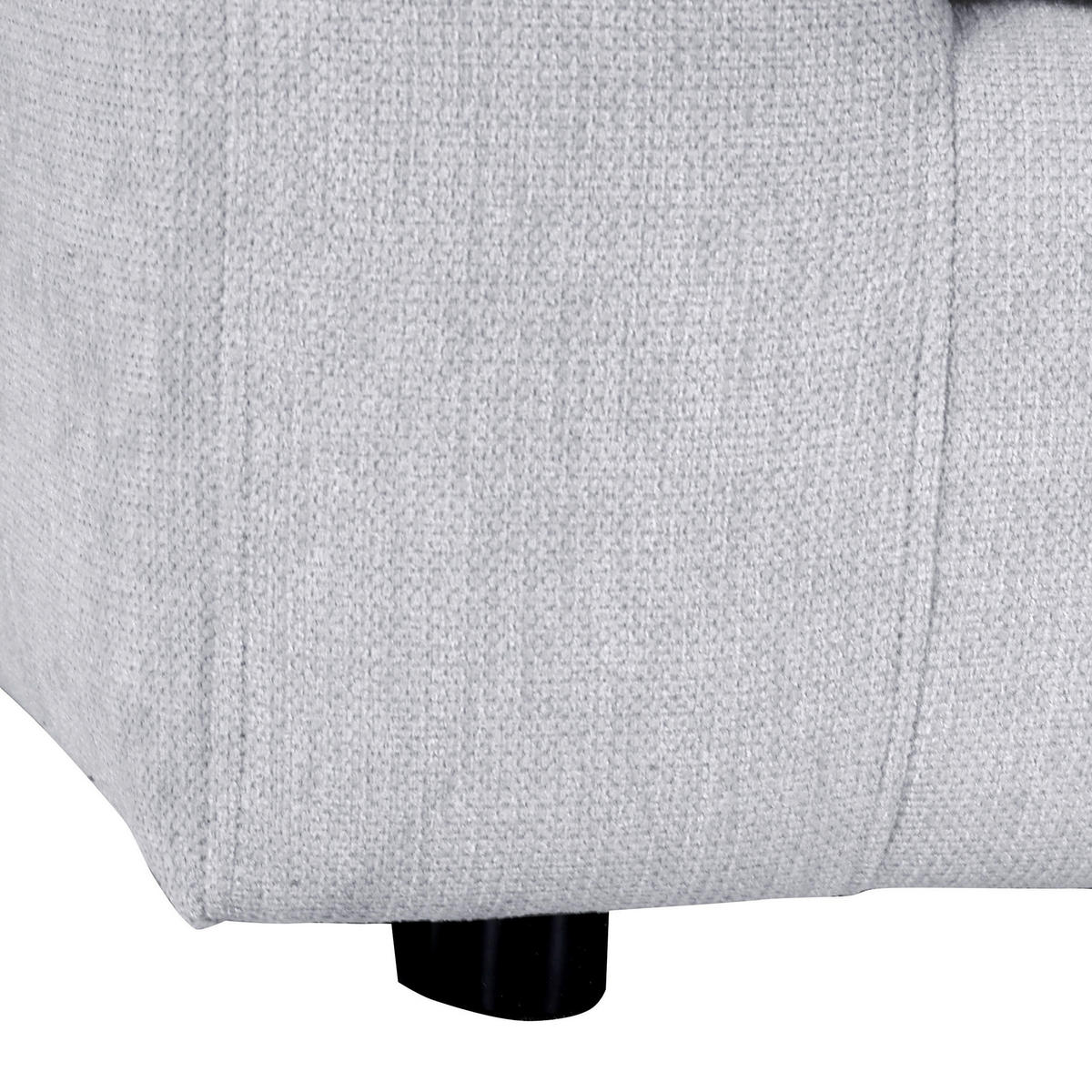 ECKSOFA Grauweiß Flachgewebe  - Grauweiß/Schwarz, Design, Kunststoff/Textil (235/175cm) - home24