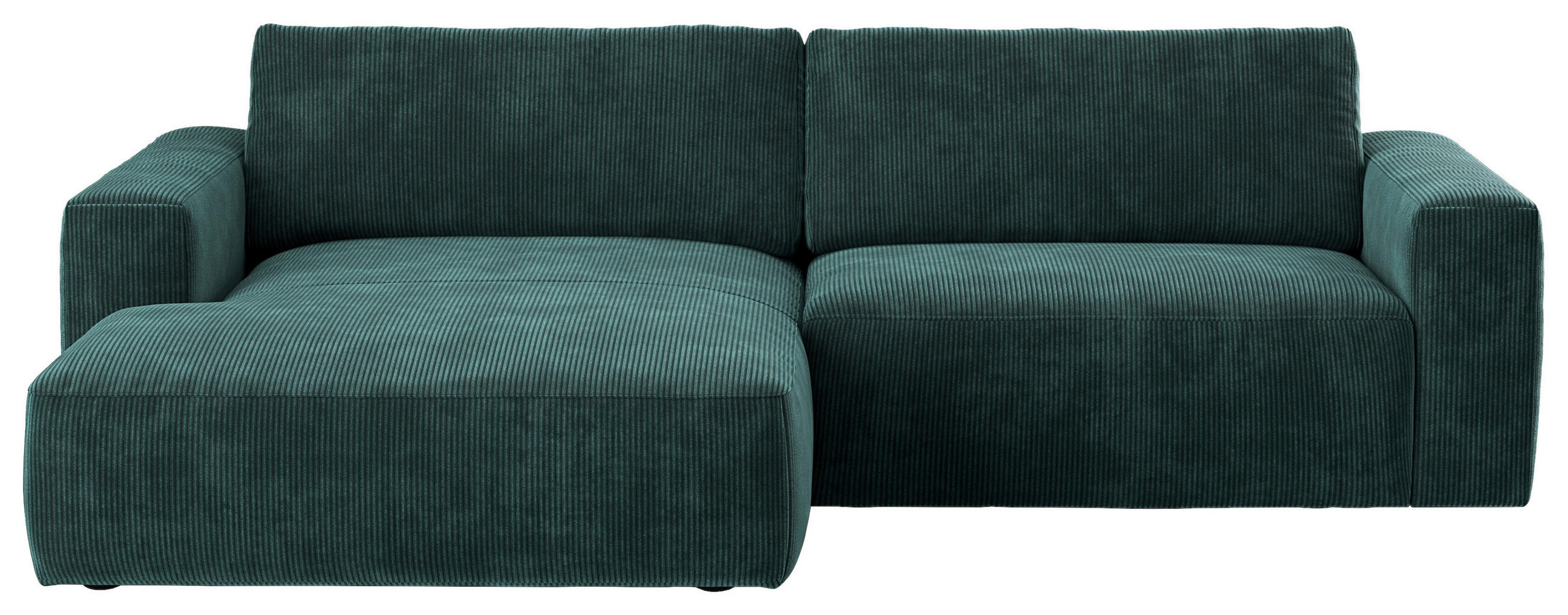 ECKSOFA in Mikrofaser Grün  175/283 cm  - Schwarz/Grün, MODERN, Kunststoff/Textil (175/283cm) - MID.YOU