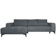 ECKSOFA  in Chenille Grau  222/279 cm  - Schwarz/Grau, KONVENTIONELL, Kunststoff/Textil (222/279cm) - Hom`in