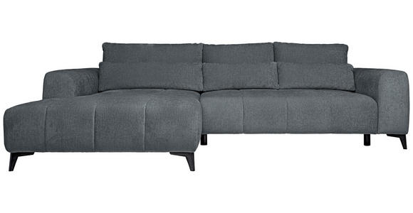 ECKSOFA  in Chenille Grau  222/279 cm  - Schwarz/Grau, KONVENTIONELL, Kunststoff/Textil (222/279cm) - Hom`in