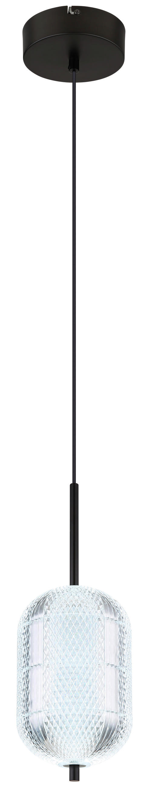 LED-HÄNGELEUCHTE 15/120 cm    - Klar/Schwarz, Konventionell, Kunststoff/Metall (15/120cm) - Globo