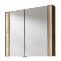 SPIEGELSCHRANK 82/76,8/20,8 cm  - Eichefarben/Silberfarben, MODERN, Glas/Holz (82/76,8/20,8cm) - Valdera