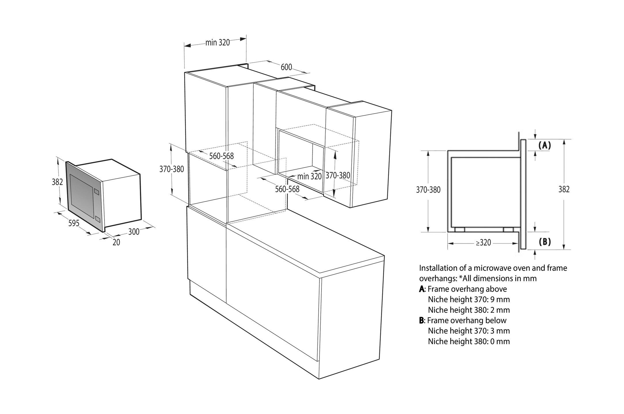 Thumbnail - Gorenje Einbaumikrowelle, Schwarz, Metall, Glas, 59.5x38.2x32 cm, Garraumbeleuchtung, Grillfunktion, elektronisches Bedi...