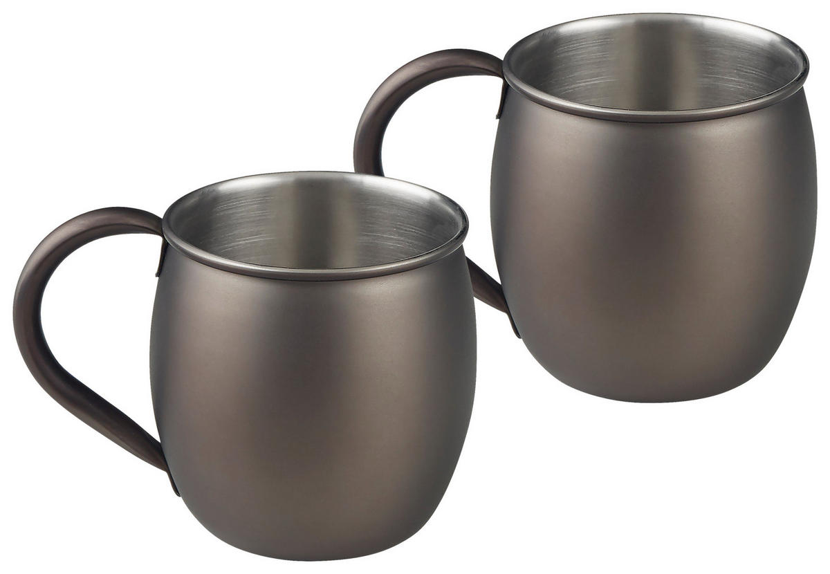 MOSCOW-MULE-BECHER  - Schwarz, Design, Metall (8,5/9,5cm) - Novel