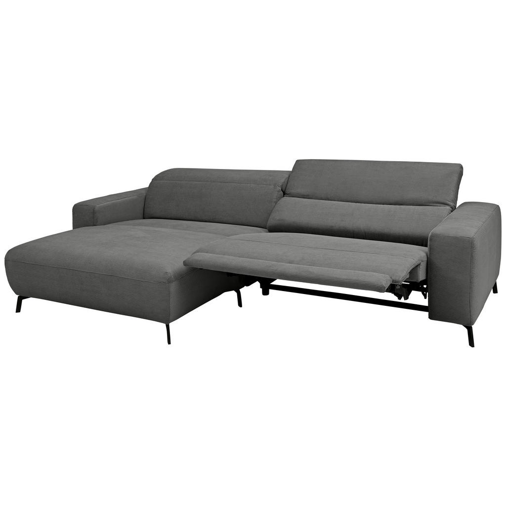 Thumbnail - Pure Home Lifestyle Ecksofa, Anthrazit, Textil, 3-Sitzer, Ottomane links, L-Form, 294x172-177 cm, Typenauswahl, Fußauswa...
