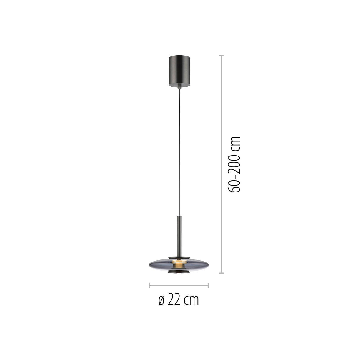 LED-PENDELLEUCHTE Pure Vitrum 22/200/200 cm   - Grau, Design, Glas/Metall (22/200/200cm) - Neuhaus PURE