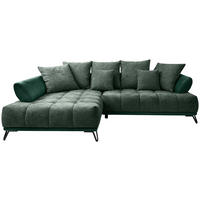 HÖRNSOFFA i chenille mörkgrön  - svart/mörkgrön, Modern, metall/textil (184/262cm) - MID.YOU