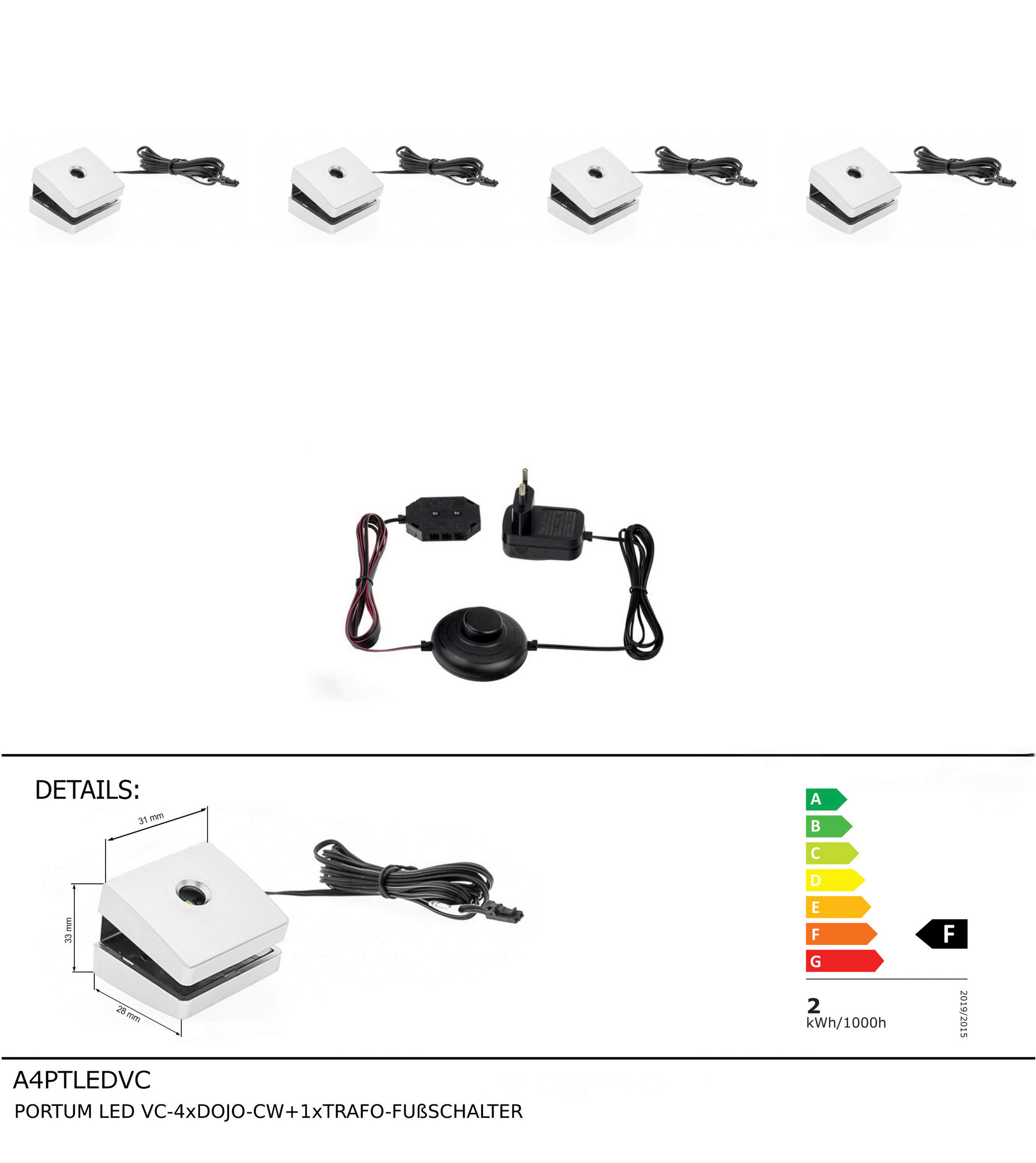LED-KLEMMLEUCHTE   - Silberfarben, KONVENTIONELL, Kunststoff - Carryhome