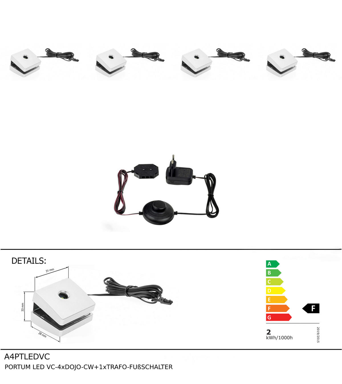 LED-KLEMMLEUCHTE - Silberfarben, KONVENTIONELL, Kunststoff - Livetastic