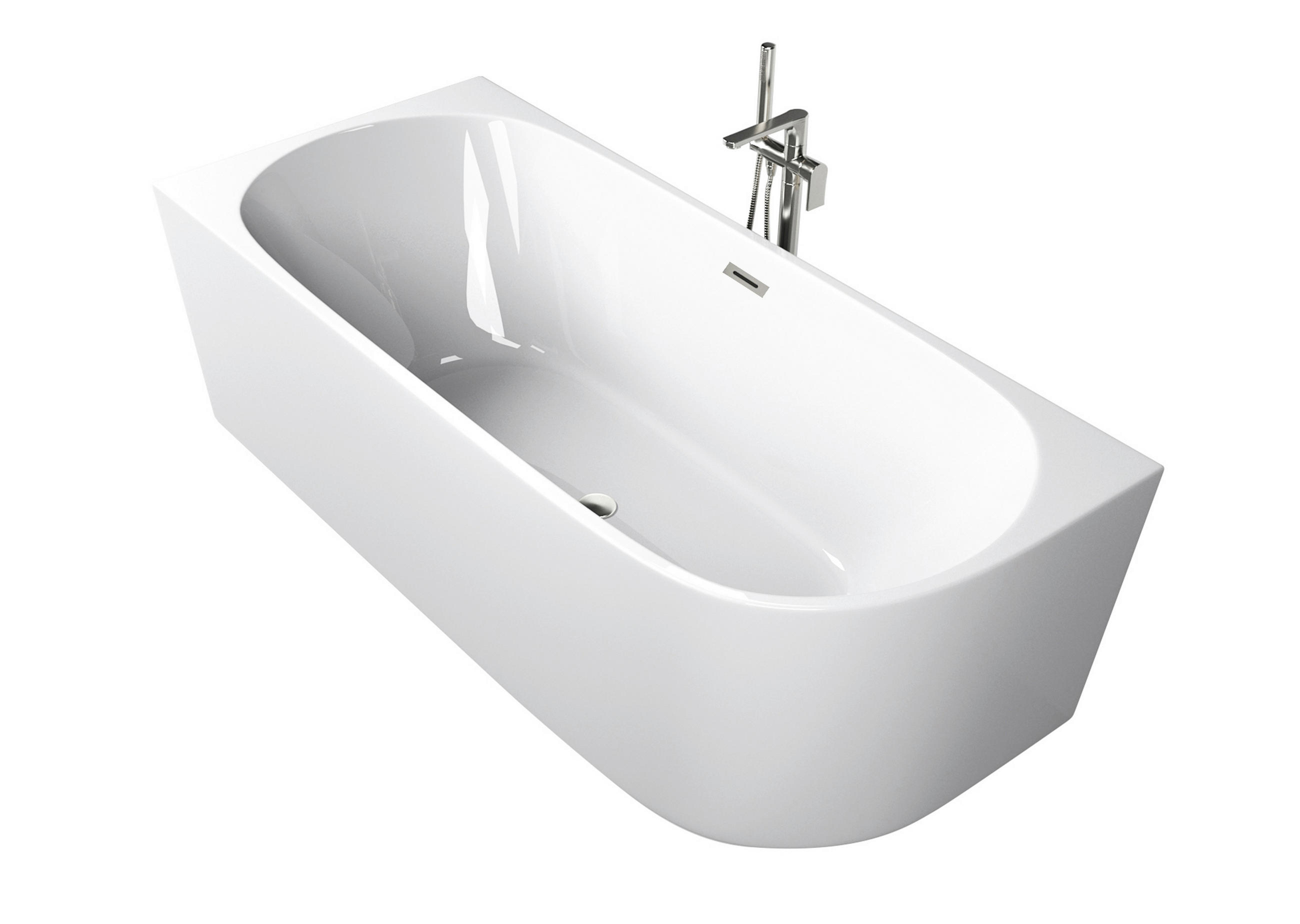 BADEWANNE freistehend   - Weiß, KONVENTIONELL, Kunststoff (80/56/180cm) - Sanotechnik