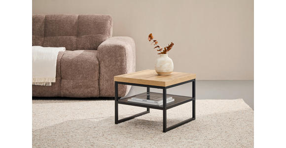 COUCHTISCH 50/50/40 cm quadratisch Naturfarben, Schwarz  - Schwarz/Naturfarben, Basics, Holzwerkstoff/Metall (50/50/40cm) - Carryhome