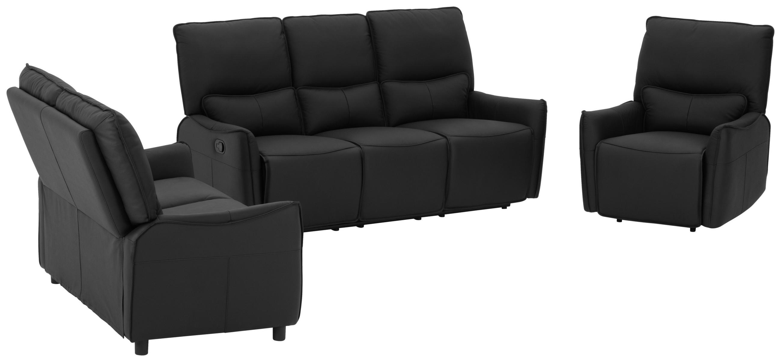 SET CANAPEA ȘI FOTOLII piele negru