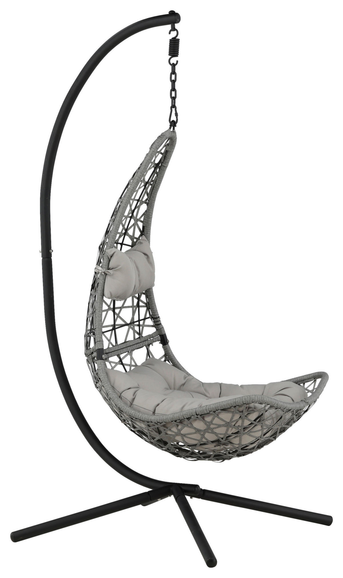 HÄNGFÅTÖLJ   132/205/130 cm  - grå/svart, Klassisk, plast (132/205/130cm) - Gardenson