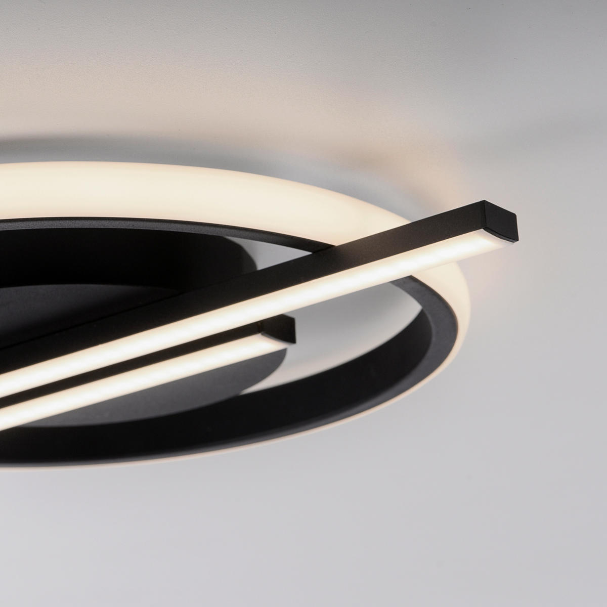 LED PLAFONJERA - crna, Dizajnerski, metal/plastika (42,5/31/4,5cm)