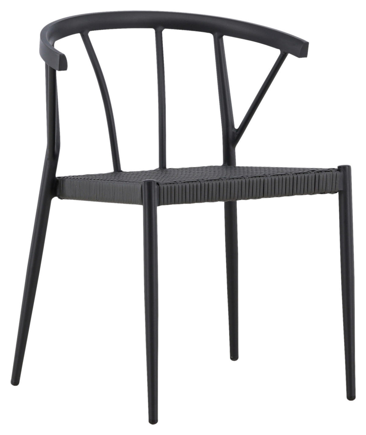 GARTENSTUHL-SET Aluminium Schwarz  - Schwarz, KONVENTIONELL, Kunststoff/Metall (47/79,5/49cm) - Gardenson