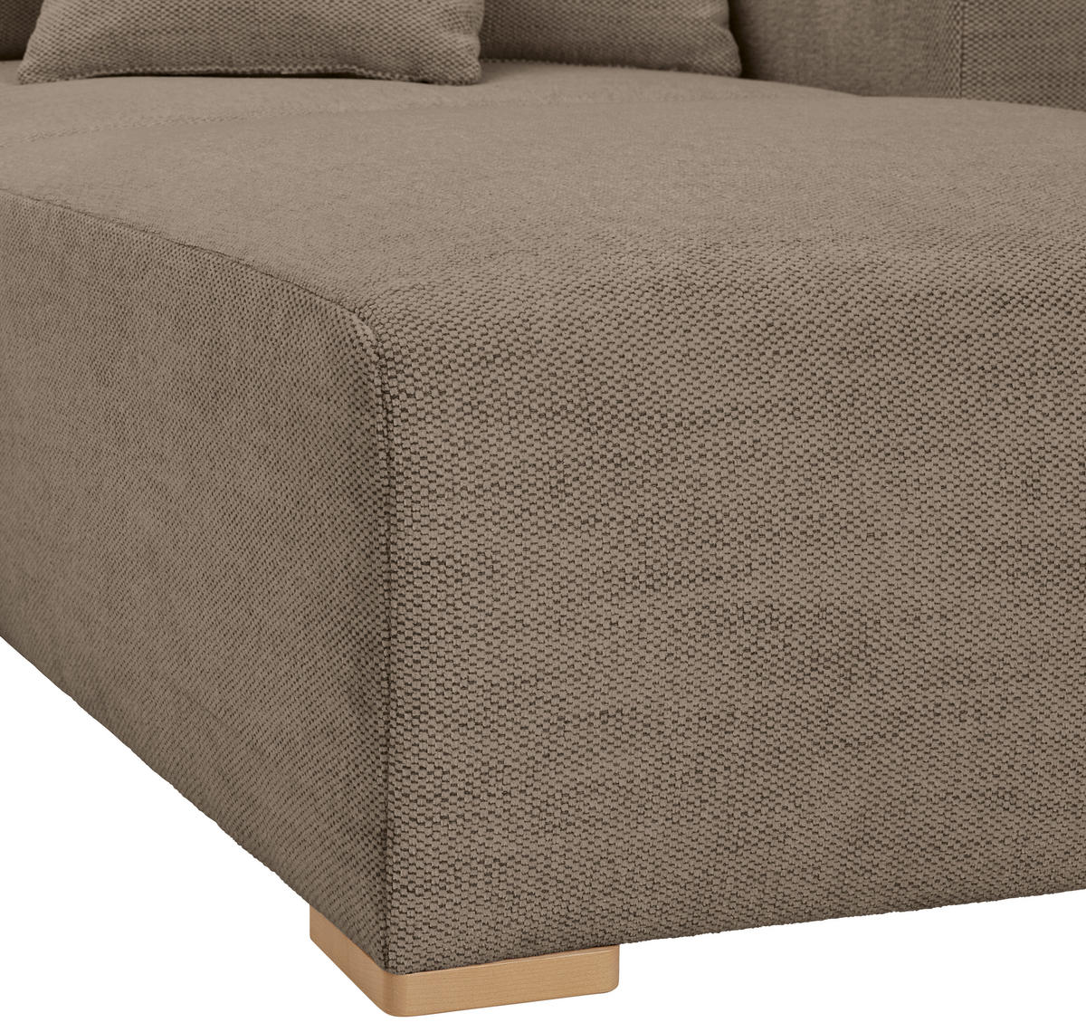 WOHNLANDSCHAFT in Flachgewebe Braun  - Buchefarben/Schwarz, Konventionell, Holz/Kunststoff (283/371/208cm) - Livetastic