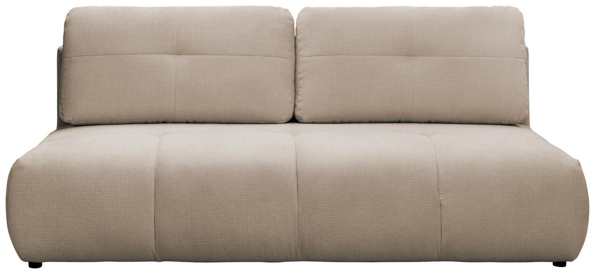 SCHLAFSOFA Struktur Beige  - Beige/Schwarz, Design, Textil (208/92/104cm) - MID.YOU
